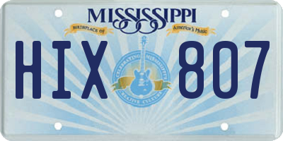 MS license plate HIX807