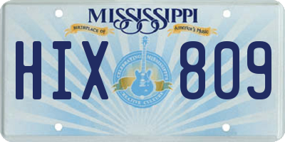 MS license plate HIX809