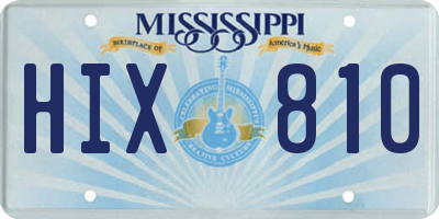 MS license plate HIX810