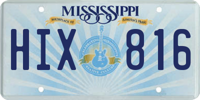 MS license plate HIX816