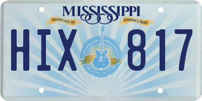 MS license plate HIX817