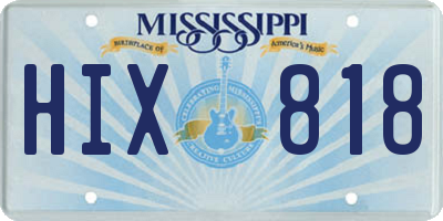 MS license plate HIX818