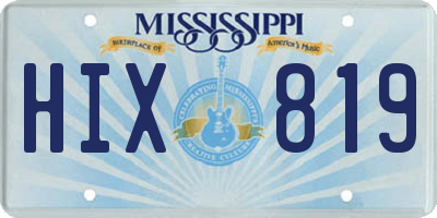 MS license plate HIX819