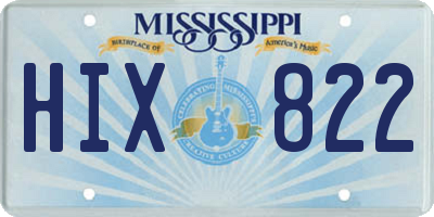 MS license plate HIX822