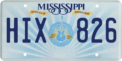 MS license plate HIX826