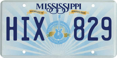 MS license plate HIX829