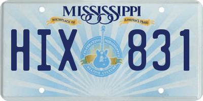 MS license plate HIX831