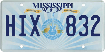 MS license plate HIX832