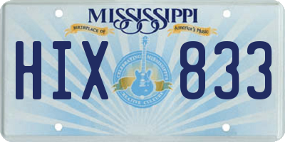 MS license plate HIX833