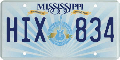 MS license plate HIX834
