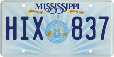 MS license plate HIX837