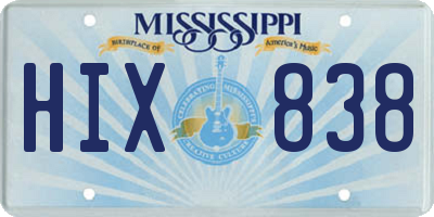 MS license plate HIX838