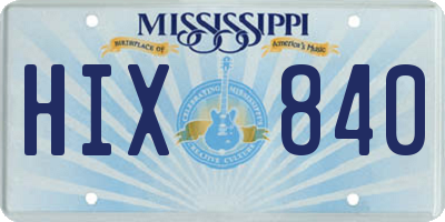 MS license plate HIX840