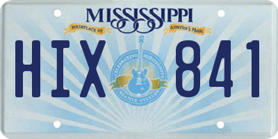 MS license plate HIX841