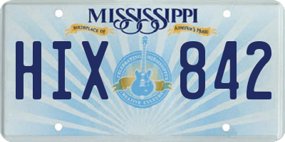 MS license plate HIX842