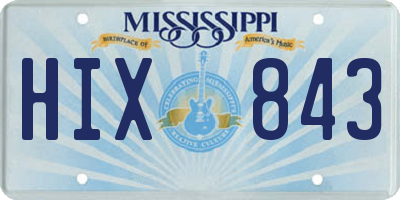 MS license plate HIX843