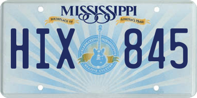 MS license plate HIX845