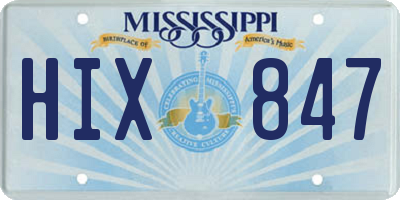 MS license plate HIX847