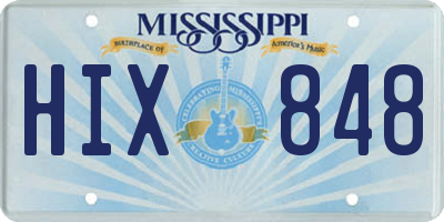 MS license plate HIX848