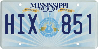 MS license plate HIX851