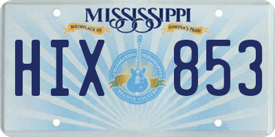MS license plate HIX853