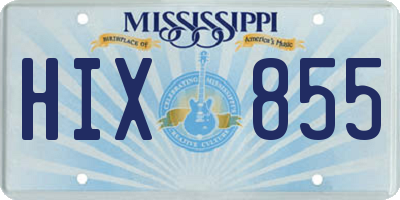 MS license plate HIX855