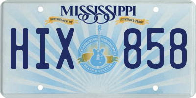 MS license plate HIX858