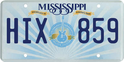 MS license plate HIX859