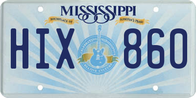 MS license plate HIX860