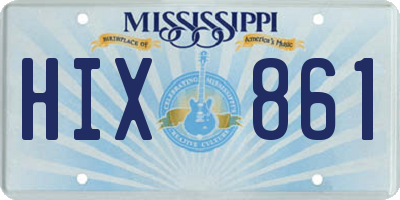 MS license plate HIX861