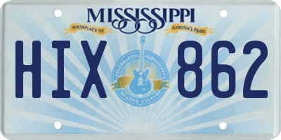 MS license plate HIX862