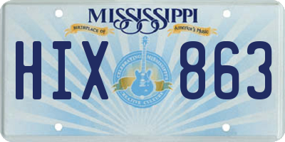 MS license plate HIX863