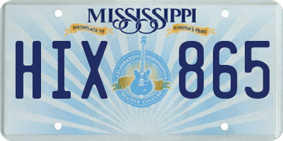 MS license plate HIX865