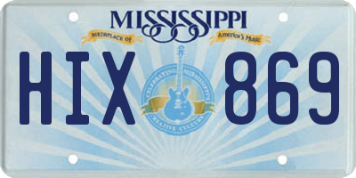 MS license plate HIX869
