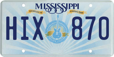 MS license plate HIX870