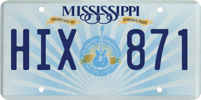 MS license plate HIX871