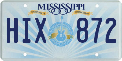 MS license plate HIX872