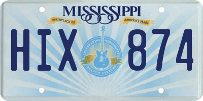 MS license plate HIX874