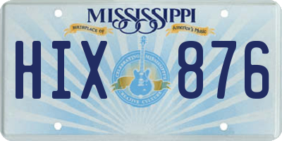 MS license plate HIX876