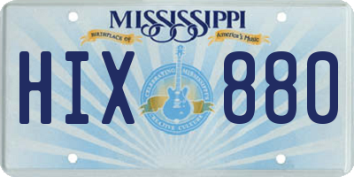 MS license plate HIX880