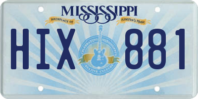 MS license plate HIX881