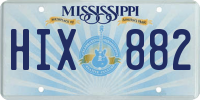 MS license plate HIX882