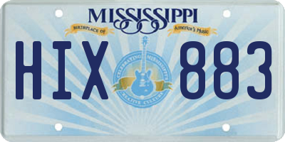 MS license plate HIX883