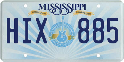 MS license plate HIX885