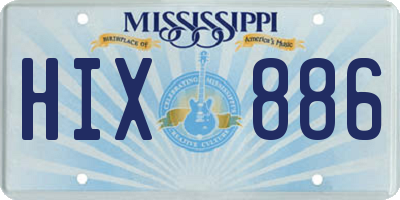 MS license plate HIX886