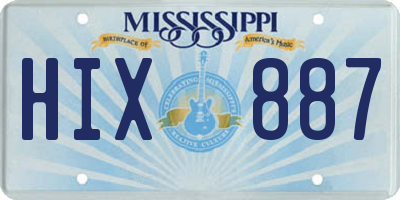MS license plate HIX887