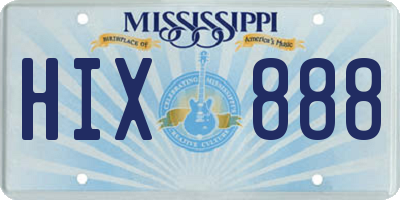 MS license plate HIX888
