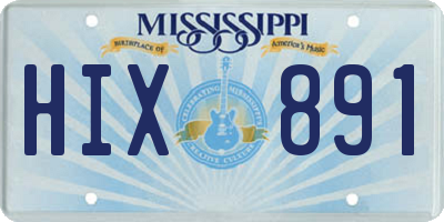 MS license plate HIX891