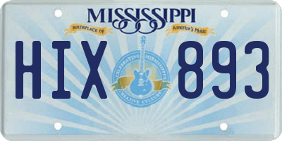 MS license plate HIX893