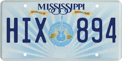 MS license plate HIX894